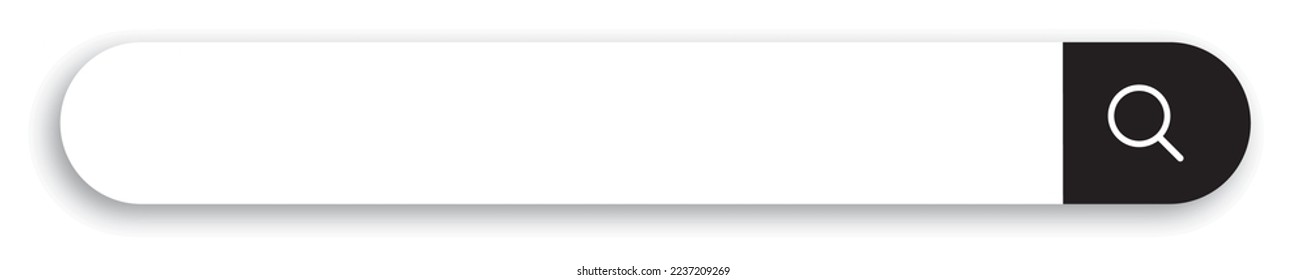 Search bar with shadow on transparent background. Search engine box user interface. Vector 10 EPS.