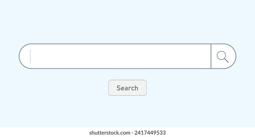 Search bar simple vector. Internet search engine website empty search box.