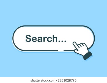 Suchleiste mit Vorschlägen für UI- und Website-Design auf hellem Hintergrund. Suchen Sie Adresse und Navigationsleiste mit Mauszeiger.