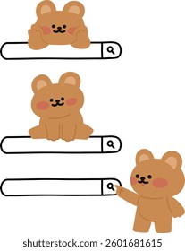 Search bar and teddy bear collection
