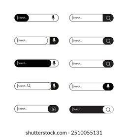 Search bar template design sets collection with background.