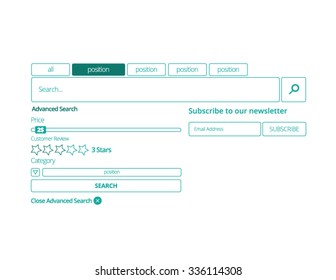 Search bar template flat design set