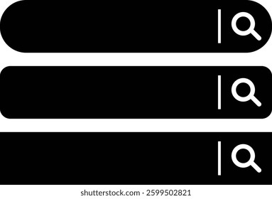 Search Bar Template icon set, search experience concept. Magnifying Glass, searched navigator icon of elements for design interface of website User Interface Web, App, Software. Ready Search or mobile