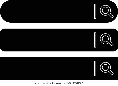 Search Bar Template icon set, search experience concept. Magnifying Glass, searched navigator icon of elements for design interface of website User Interface Web, App, Software. Ready Search or mobile