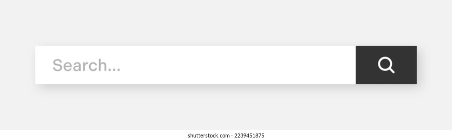 Search bar template. Internet browser engine with search box, address bar and text field. UI design, website interface element with web icons and push button. Vector illustration