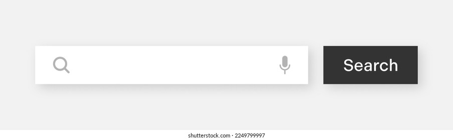 Search bar template. Internet browser engine with search box, address bar and text field. UI design, website interface element with web icons and push button. Vector illustration