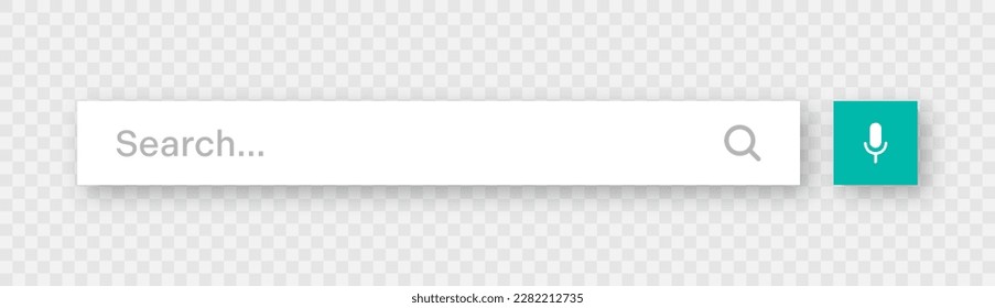Search bar template. Internet browser engine with search box, address bar and text field. UI design, website interface element with web icons and push button. Vector illustration