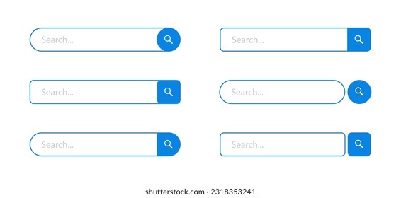 Search bar template set. Search bar for ui. Search boxes. Vector illustration.