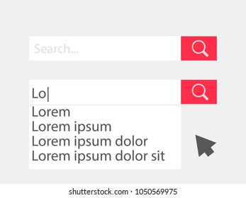 Search bar template. Vector illustration for internet searching. Web-surfing interface