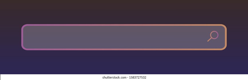 Search bar template. Web element for internet browser or web page with elements of search magnifier icon and frame field for text. Colorful gradient