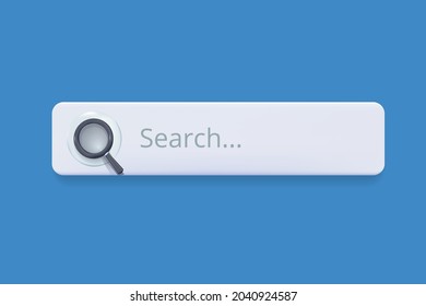 Search bar template for website. Navigation search for browser. Realistic 3d arrow, cursor. Vector illustration. 3D search vector illustration free to edit. Search Address and navigation bar icon.