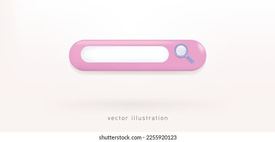 Search bar template for website. Navigation search for browser. Realistic 3d arrow, cursor. Pastel Soft colors yellow and blue background. Creative concept design in cartoon styleVector illustration