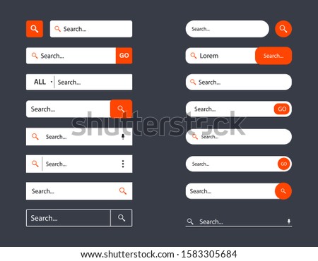Search bar templates design set for ui, design and web site. Search Address and navigation bar icon. Collection www search bar form templates for websites, app, ui