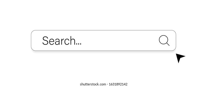 Search Bar for ui. Search button with arrow, isolated on white background. Search button with shadow and interface element. Design button for web site. Vector illustration.