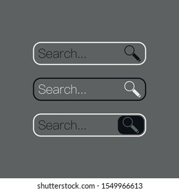 Search Bar for ui, design and web site. Search Address and navigation bar icon. Collection of search