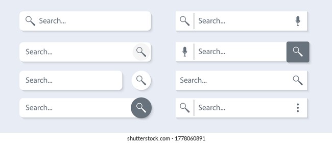 Search Bar for ui, design and web site. Search Address and navigation bar icon.  Vector collection of search form templates for websites.