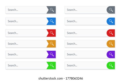 Search Bar for ui, design and web site. Search Address and navigation bar icon.  Vector collection of search form templates for websites.