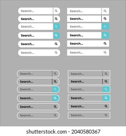 Search Bar for ui, design and web site. Search Address and navigation bar icon. Collection of search form templates for websites