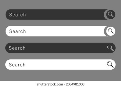 Barra de búsqueda para ui, diseño y sitio web. Dirección de búsqueda e icono de la barra de navegación. Colección de plantillas de formulario de búsqueda para sitios web