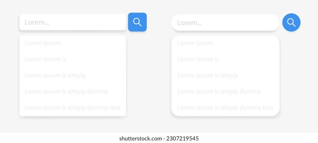 Search Bar for ui, design and web site on a white background. Search Address and navigation bar icon. Collection of search form templates for websites. vector illustration.