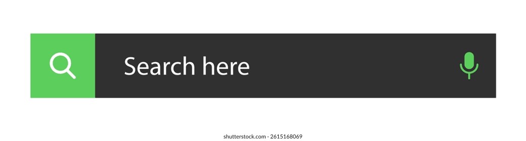 Search bar ui icon element with microphone isolated Vector Illustration