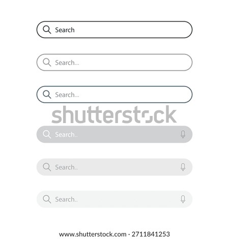 Search Bar UI Set Minimal Search Field Designs with Icons