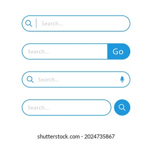 Search bar for ui and web site. Collection search boxes vector element design. Search address fields. Search forms for websites.