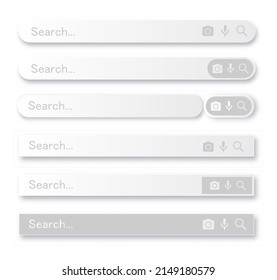 Search bar for user interface, design and website. Search address and navigation bar icon. Collection of search form templates for websites