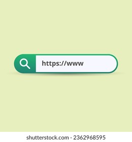 Search bar for the user interface and web site. Search Address and navigation bar icon. Search form template for websites. Isolated UI template. Vector illustration. Internet window.