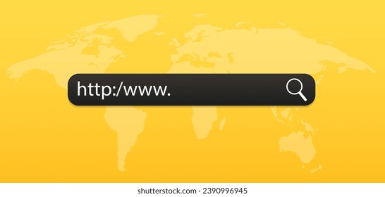 Search bar for the user interface and web site. Search Address and navigation bar icon. Search form template for websites. Isolated ui template. Internet window. Vector illustration