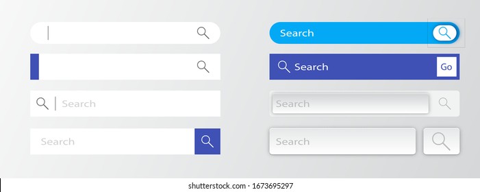 Search bar vector design element. Collection of search form templates for websites. Search bar for interface, design and website