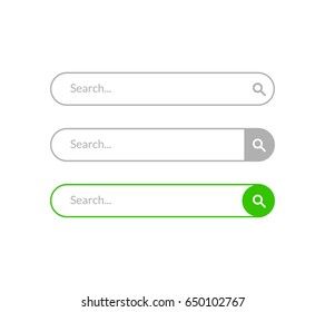 Search bar vector design element. Set of search bar boxes. UI interface template isolated on white background.