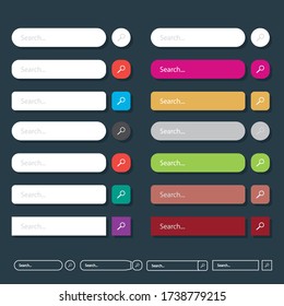 Search bar vector design, set of search boxes ui template. Vector internet search template, Search bar for user interface, design and website design web user interface and experiance. 