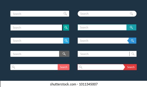 Search bar vector element design templates set