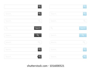 Search bar vector element design templates set
