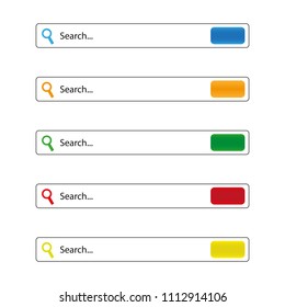 Search bar vector element design, set of search boxes ui template isolated on white background