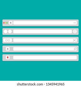 Search bar vector element design, set of search boxes ui template isolated on white background.