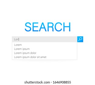 Search bar vector element design. Set of search bar boxes. UI interface template. Vector stock illustration.