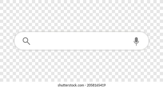 Search bar vector element with magnifier and microphone icons