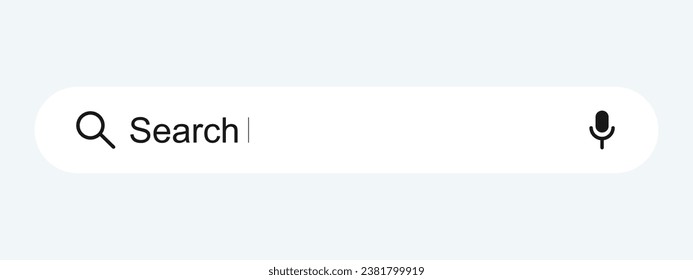 Search bar vector element with magnifying glass and microphone icons - vector illustration