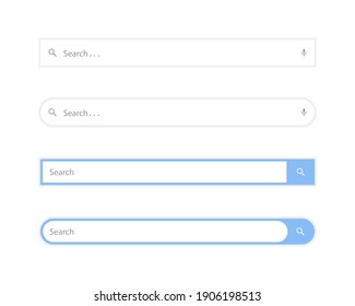 Search Bar Vector In Flat Design. Website Searching Box Icon Image