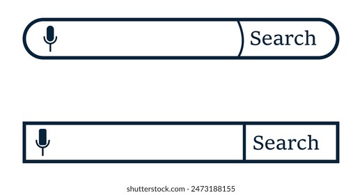 Conjunto de iconos de Vector de barra de Búsqueda. Plantilla Búsqueda bar Vector. Ilustración vectorial