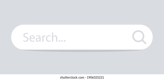 Search bar vector icon. Search bar for ui. Search button in browser window. Web button in flat style isolated on gray background. Vector illustration.