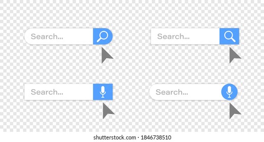 Search Bar. Search Vector Icon. Search Bar With Voice Input. Vector Illustration