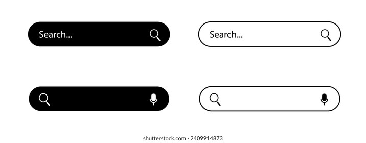 Search bar. Search bar vector icons in flat design.Vector illustration