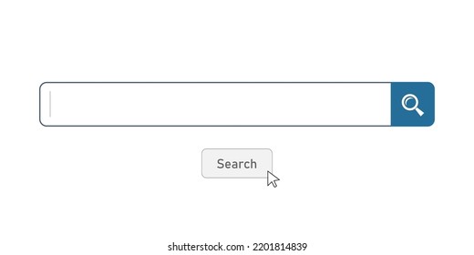 Search bar vector. Internet search engine website blank search box.