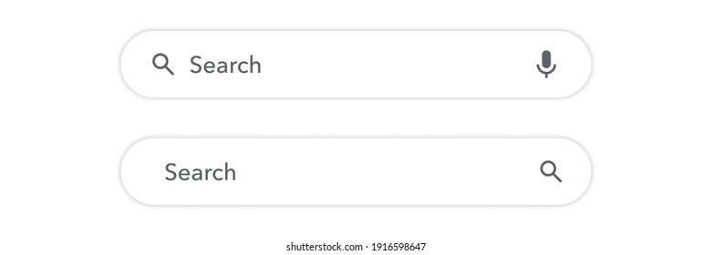 Search bar vector template neumorphism design white background. Search here field mockup. Browse web element. Button isolated symbol illustration. Ui view.