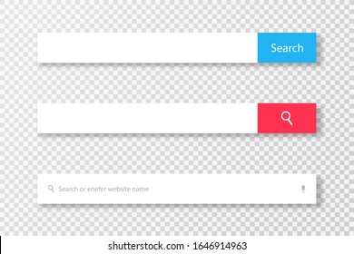 Search bar for web browser. Set of search bar templates for user interface, web design, mobile application. Vector