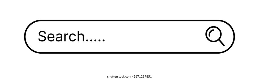 Search bar web design element or app interface symbol
