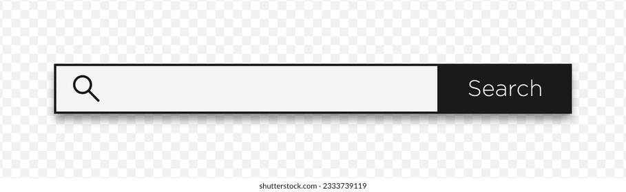 Search bar. Web element with text field and search button. Search navigator. Search bar for ui. 